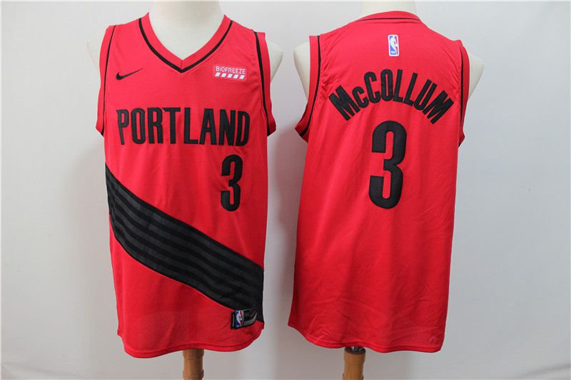 Men Portland Trail Blazers #3 Mccollum Red Nike NBA Jerseys